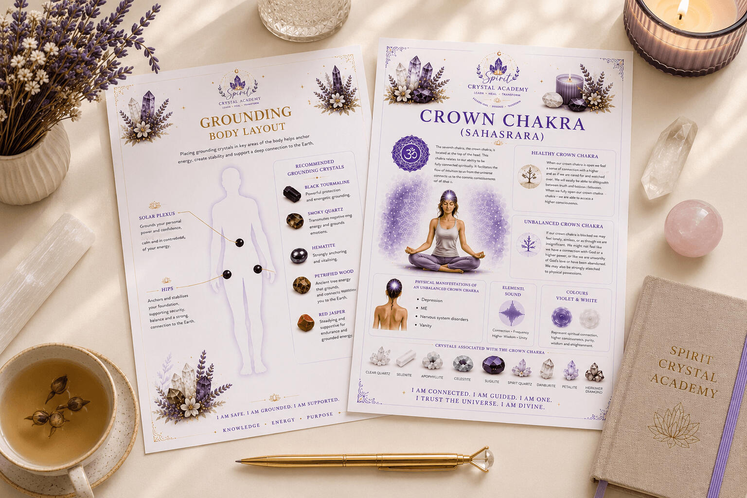 Crystal healing training worksheets and resources